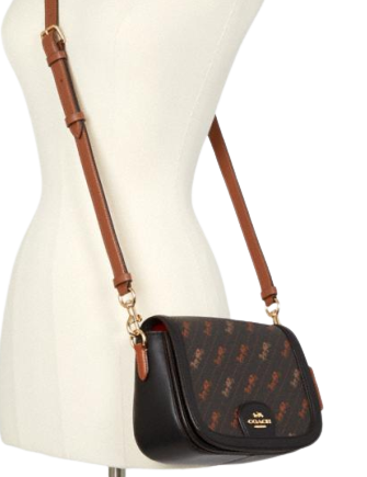 Coach Saddle Bag With Horse And Carriage Dot Print