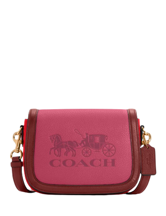 Coach Saddle In Colorblock With Horse And Carriage