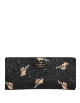 Coach Slim Zip Wallet With Penguin Print | Brixton Baker