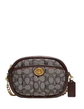 Coach Small Camera Bag In Signature Jacquard With Quilting