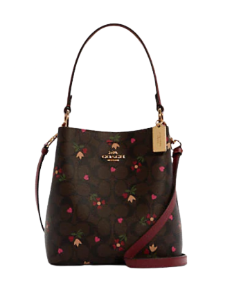 Coach Small Town Bucket Bag In Signature Canvas With Heart Petal Print
