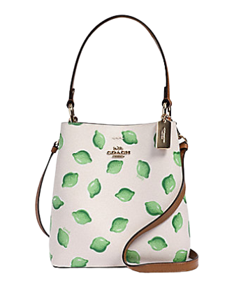 Coach Small Town Bucket Bag With Lime Print