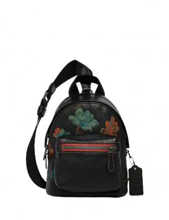 Coach Small West Backpack Crossbody With Dreamy Leaves Print