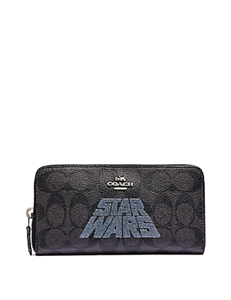 Coach Star Wars X Accordion Zip Wallet in Signature Canvas with Logo