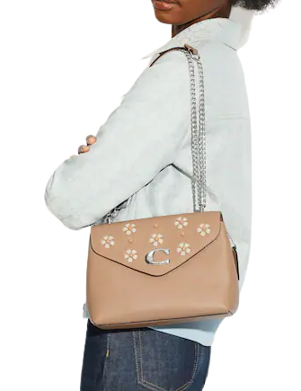 Coach Tammie Shoulder Bag With Floral Whipstitch