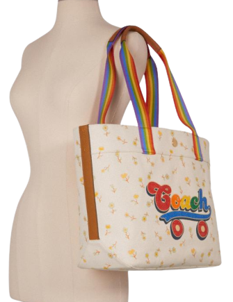 Coach Tote With Rainbow Roller Skate Graphic