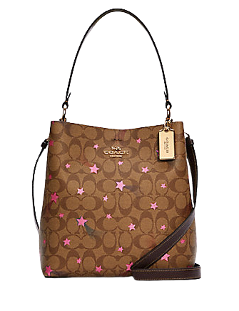 Coach Town Bucket Bag In Signature Canvas With Disco Star Print