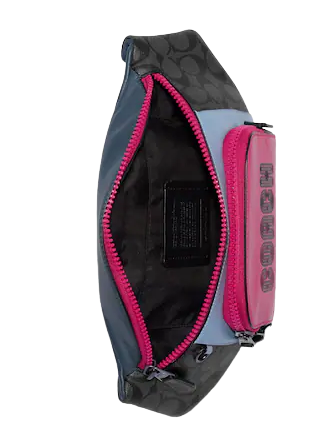Coach Track Belt Bag In Colorblock Signature Canvas With Coach
