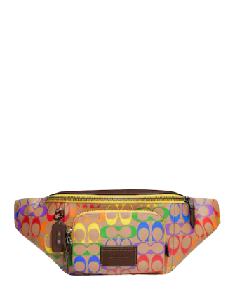 Coach Track Belt Bag In Rainbow Signature Canvas | Brixton Baker