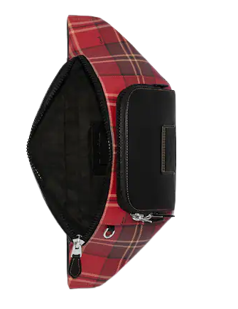 Coach Track Belt Bag With Tartan Plaid Print