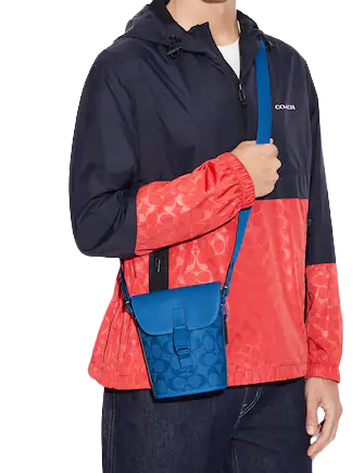 Coach Track Small Flap Crossbody In Signature Canvas