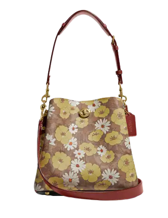 Coach Willow Bucket Bag In Signature Canvas With Floral Print