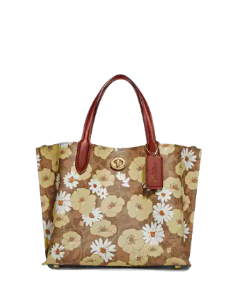 Coach Willow Tote 24 In Signature Canvas With Floral Print