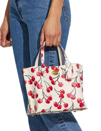 Coach Willow Tote 24 With Cherry Print