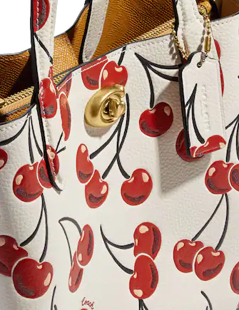 Coach Willow Tote 24 With Cherry Print