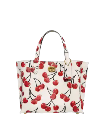 Coach Willow Tote 24 With Cherry Print