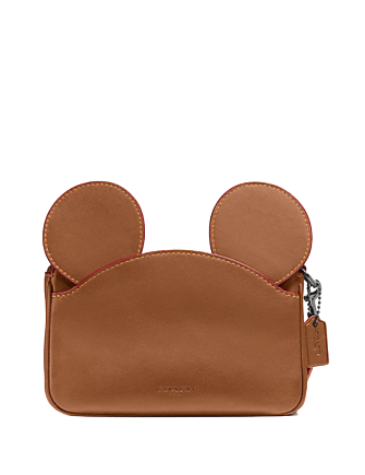 Coach Wristlet in Glove Calf Leather With Mickey Ears