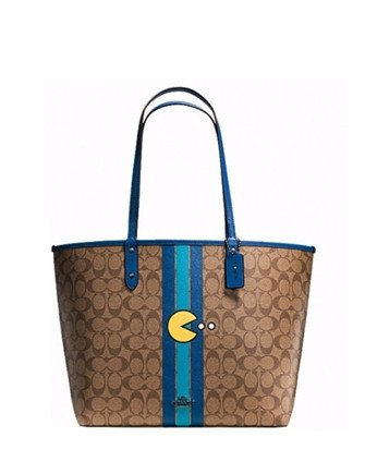 【美品】COACH Pac-Manトートバッグ リバーシブル A4 大容量 美品レア✨ COACHコーチ パックマン コラボ リバーシブルトート