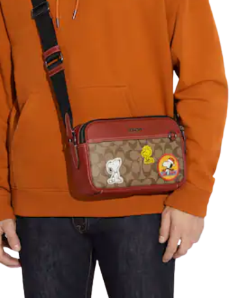 Coach X Peanuts Graham Crossbody In Signature Canvas With Patches