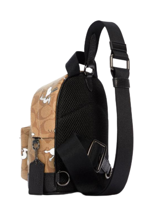 Coach X Peanuts Small West Backpack Crossbody In Signature Canvas With Snoopy Print