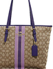 Coach Zip Top Tote in Signature Jacquard With Stripe