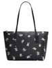 Coach Zip Top Tote With Snowman Print