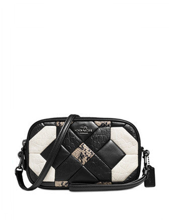 Coach Canyon Quilt Crossbody Clutch in Exotic Embossed Leather