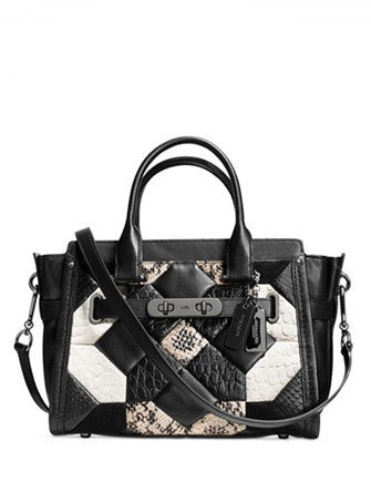 Coach Canyon Quilt Swagger 27 Carryall in Exotic Embossed Leather