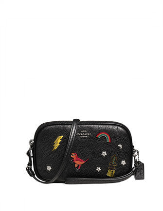 Coach Crossbody Clutch in Grain Leather with Souvenir Embroidery