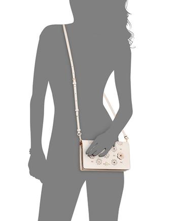 Coach Foldover Small Crossbody Clutch with Cut Out Tea Rose Applique