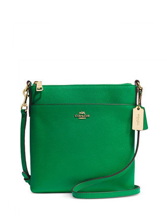 Coach North South Swingpack Embossed Textured Leather