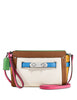 Coach Swagger Wristlet In Rainbow Colorblock Leather