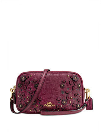 Coach Willow Floral Crossbody Clutch in Pebble Leather