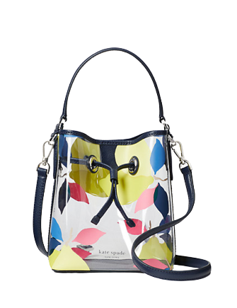 Kate Spade New York Eva See Through Lemon Zest Small Bucket