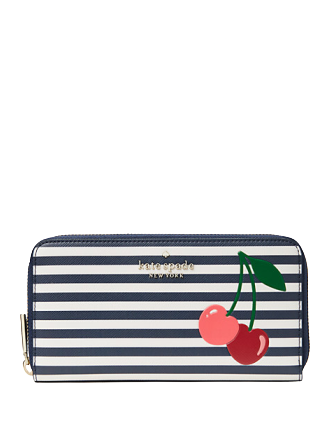 Kate Spade New York Bing Large Striped Cherry Continental Wallet