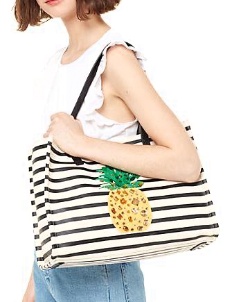 Kate Spade New York By The Pool Canvas Pineapple Mega Sam Tote