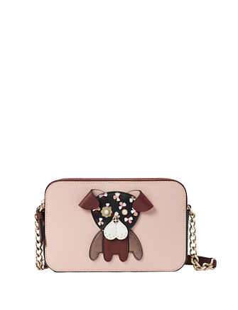Kate Spade New York Floral Pup Double Zip Small Crossbody