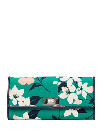 Kate Spade New York Lucia Lily Blooms Large Slim Flap Wallet