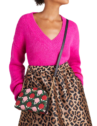 Kate Spade New York Morgan Rose Garden Double-zip Dome Crossbody Kate Spade New York Morgan Rose Garden Double-zip Dome Crossbody