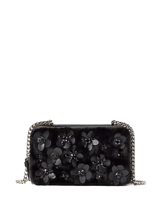 Kate Spade New York Neve Shearling Embellished Chain Double Zip Crossbody