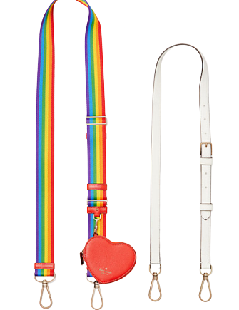 KATE SPADE ROSIE CROSSBODY SHOULDER BAG RAINBOW PRIDE WHITE STRIPE HEART  POUCH