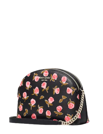 Kate Spade New York Spencer Ditsy Rose Double zip Dome Crossbody