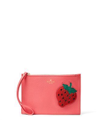 Kate Spade New York Strawberry Mini Leather Wristlet