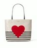 Kate Spade New York Yours Truly Heart Stripe Hallie Tote