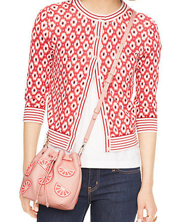 Kate Spade New York Flights of Fancy Grapefruit Mini Bucket Bag
