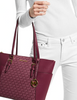 Michael Michael Kors Charlotte Large Logo and Leather Top Zip Tote Bag