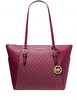 Michael Michael Kors Charlotte Large Logo and Leather Top Zip Tote Bag