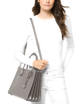 Mercer Large Pebbled Leather Accordion Tote Bag