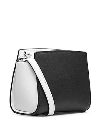 Michael Michael Kors Selma Colorblock Mini Messenger Black White