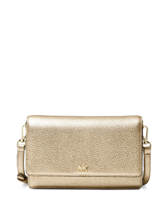 Michael Michael Kors Metallic Pebble Leather Phone Crossbody